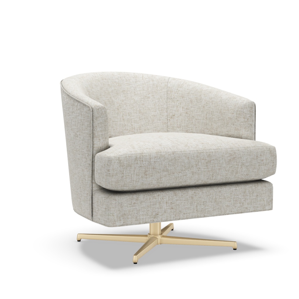 Graves Swivel Chair Brass Base – View at 0°