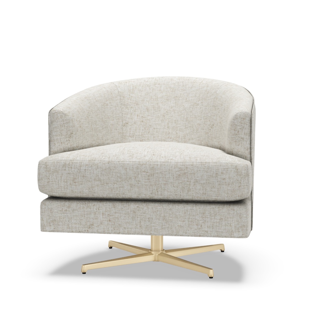 Graves Swivel Chair Brass Base – View at 40°