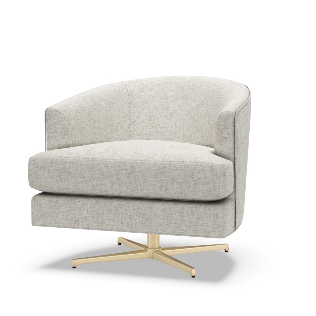 Graves Swivel Chair Brass Base – View at 50°