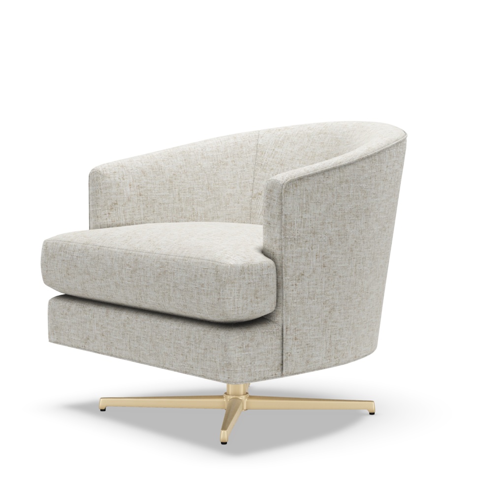 Graves Swivel Chair Brass Base – View at 80°