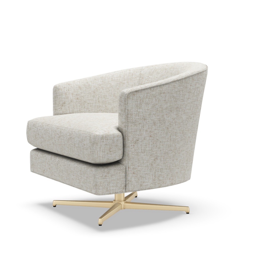 Graves Swivel Chair Brass Base – View at 90°