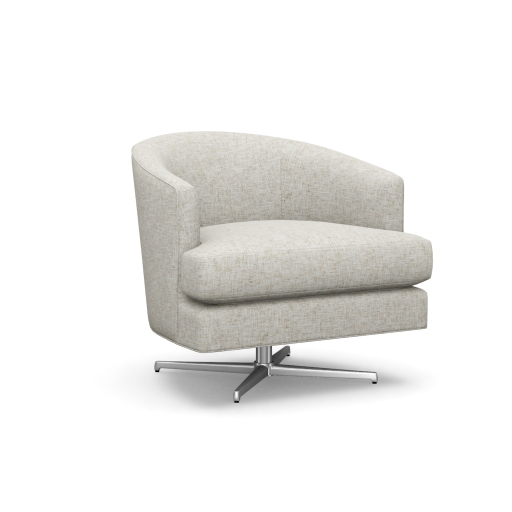 Graves Swivel Chair (Polished Chrome) – View at 0°