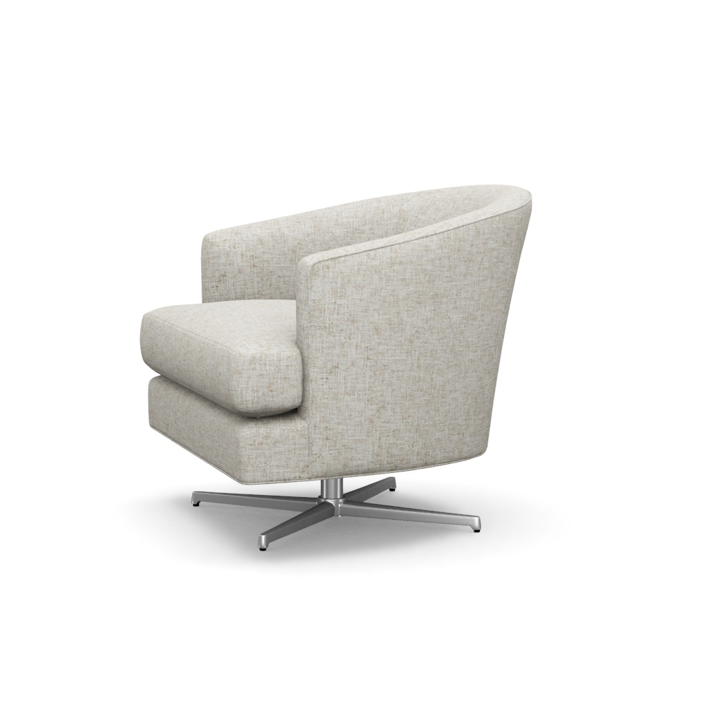 Graves Swivel Chair (Polished Chrome) – View at 100°