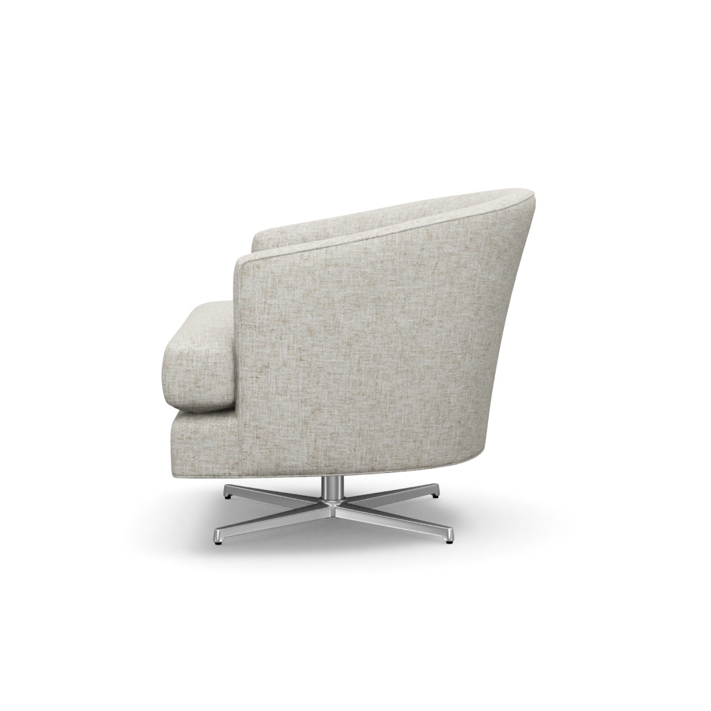 Graves Swivel Chair (Polished Chrome) – View at 120°