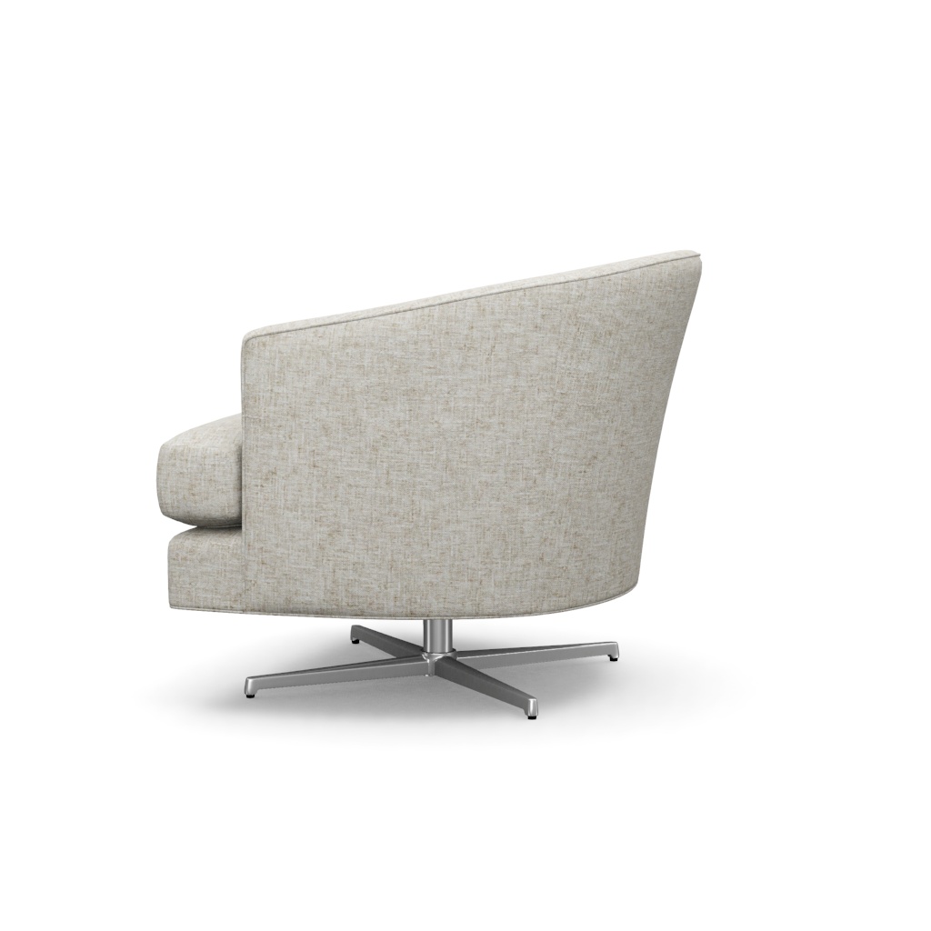 Graves Swivel Chair (Polished Chrome) – View at 140°