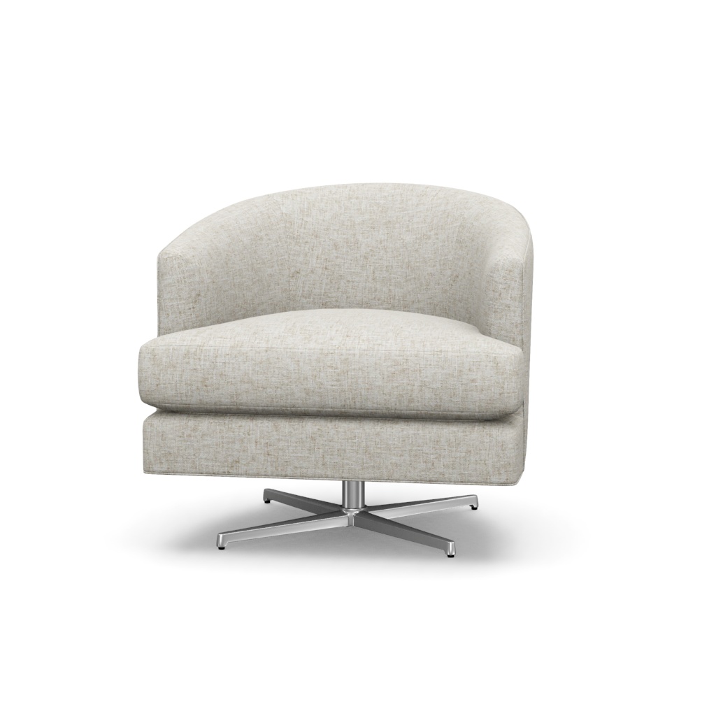 Graves Swivel Chair (Polished Chrome) – View at 40°