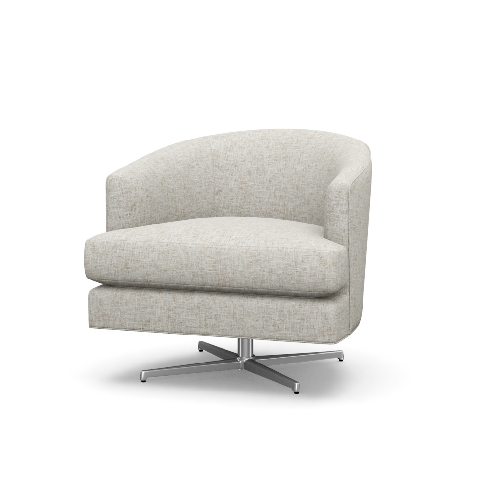 Graves Swivel Chair (Polished Chrome) – View at 50°