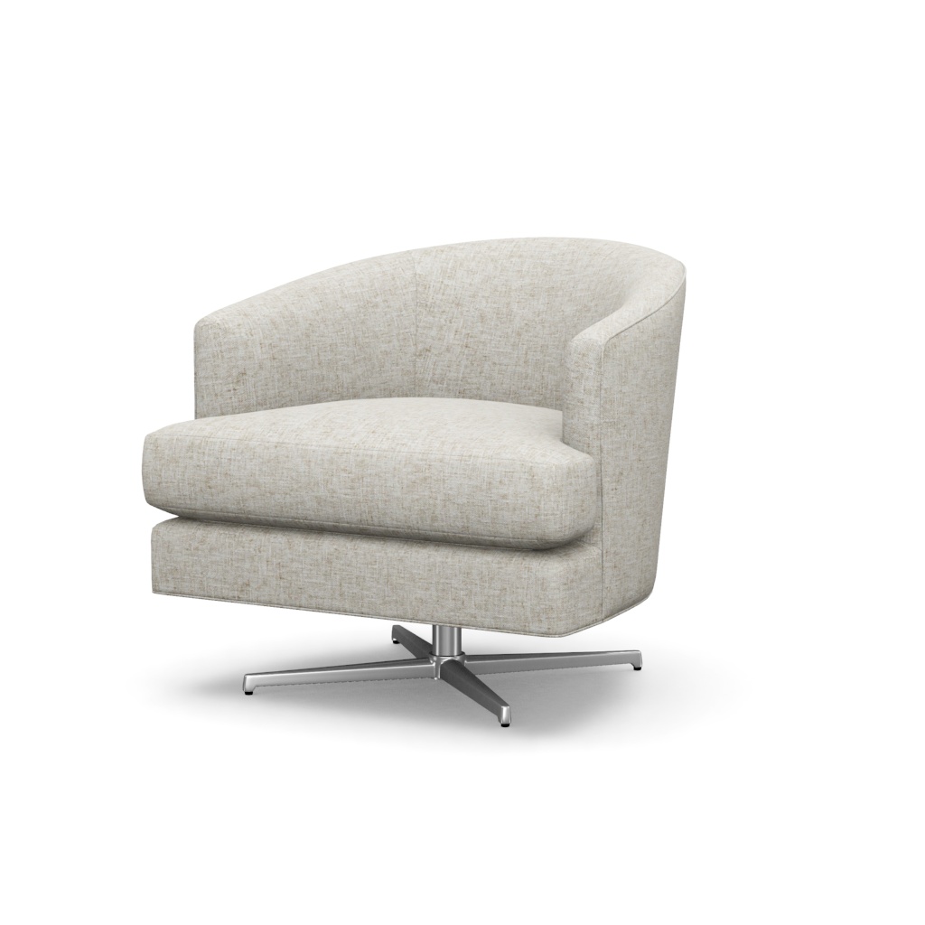 Graves Swivel Chair (Polished Chrome) – View at 60°