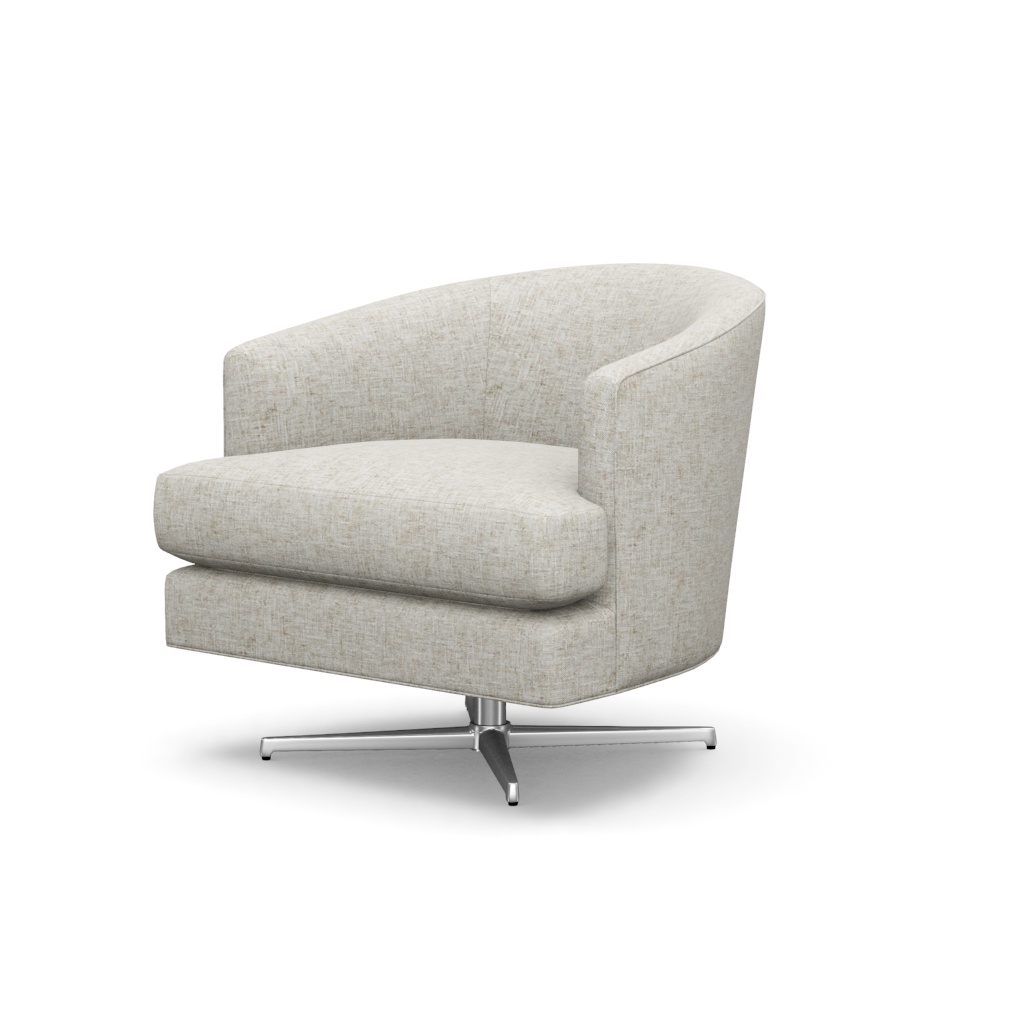 Graves Swivel Chair (Polished Chrome) – View at 70°