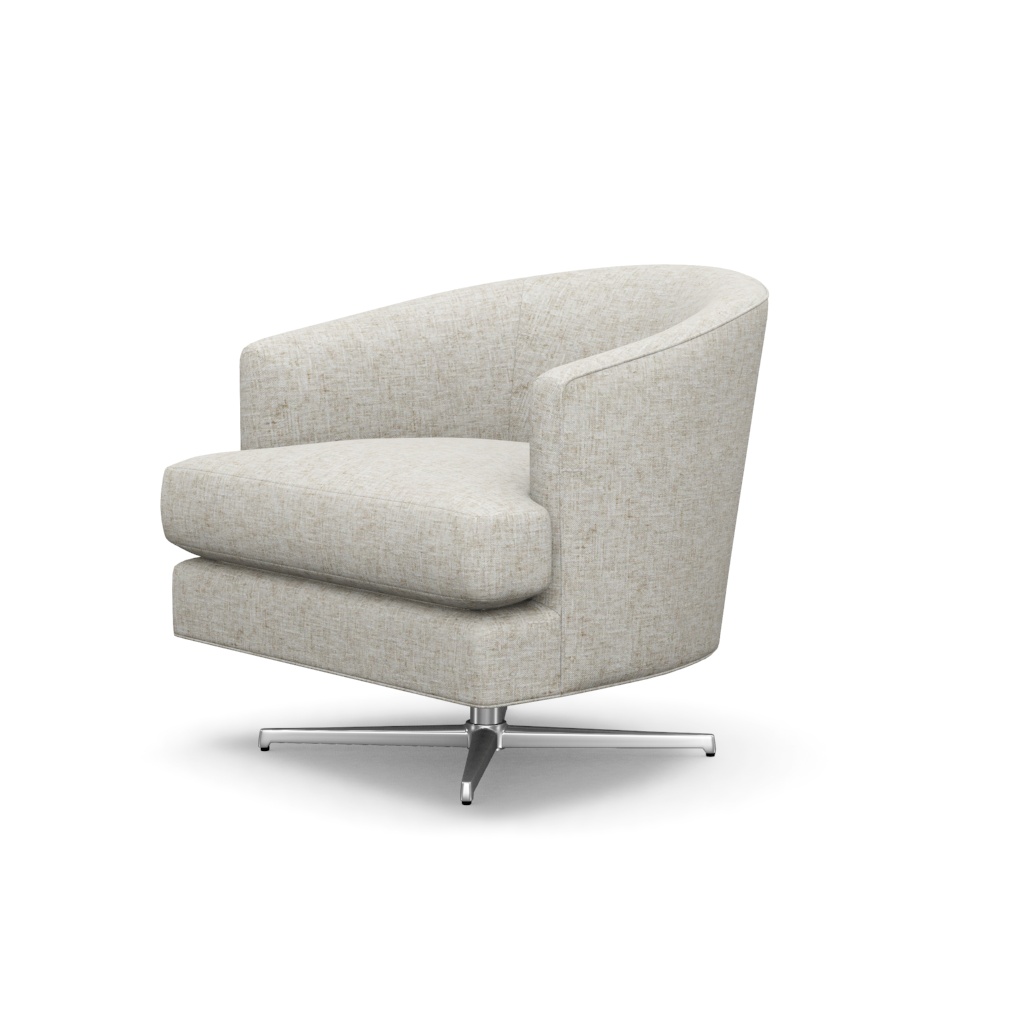 Graves Swivel Chair (Polished Chrome) – View at 80°