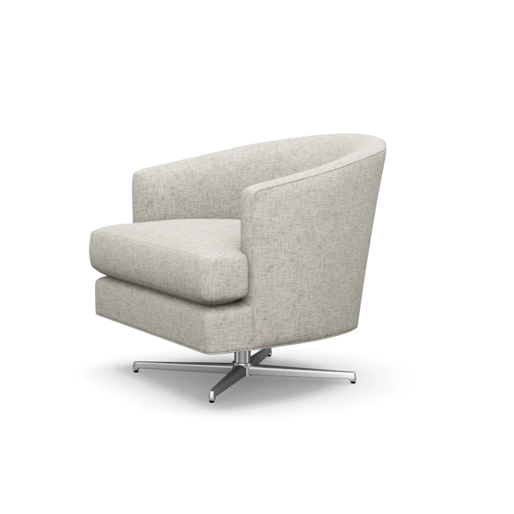 Graves Swivel Chair (Polished Chrome) – View at 90°