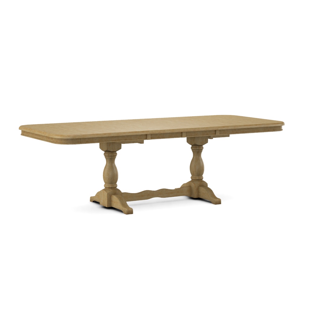 Double Butterfly Leaf Table Top w/ Double Pedestal Base | John