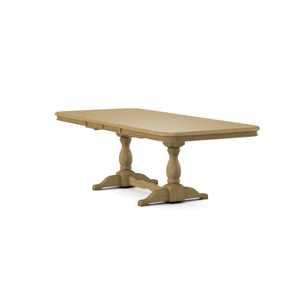 Double Butterfly Leaf Table Top w/ Double Pedestal Base | John