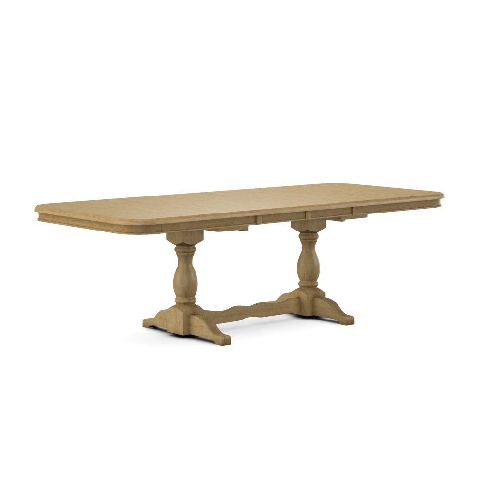 Double Butterfly Leaf Table Top w/ Double Pedestal Base