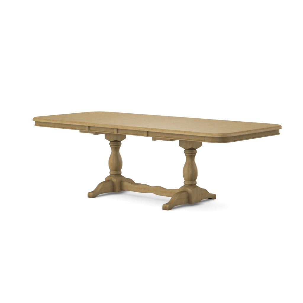 Double Butterfly Leaf Table Top w/ Double Pedestal Base | John
