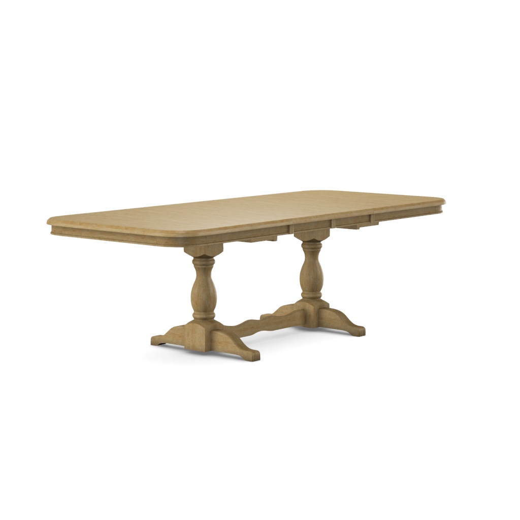 Double Butterfly Leaf Table Top w/ Double Pedestal Base | John
